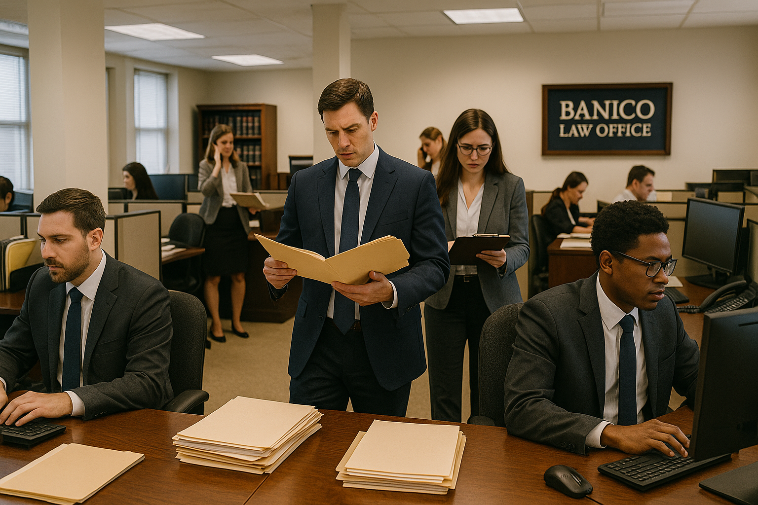 Busy office illustration